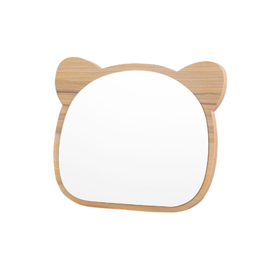 Specchio di make-up in legno a forma di panda per la decorazione domestica