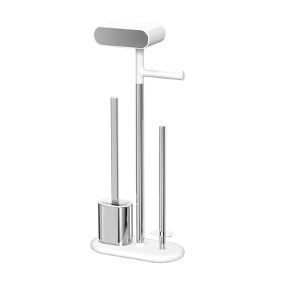 Stylish Disassembled Stainless Steel Toilet Brush And Toilet Paper Holder Set Per Bagno Con Vari Organizer Rack