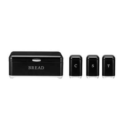 Crown Series Metal Bread Bin Set Tea Can Coffee Can Kitchen Storage Bread Container Organizer Kitchen Can Rivestimento in polvere